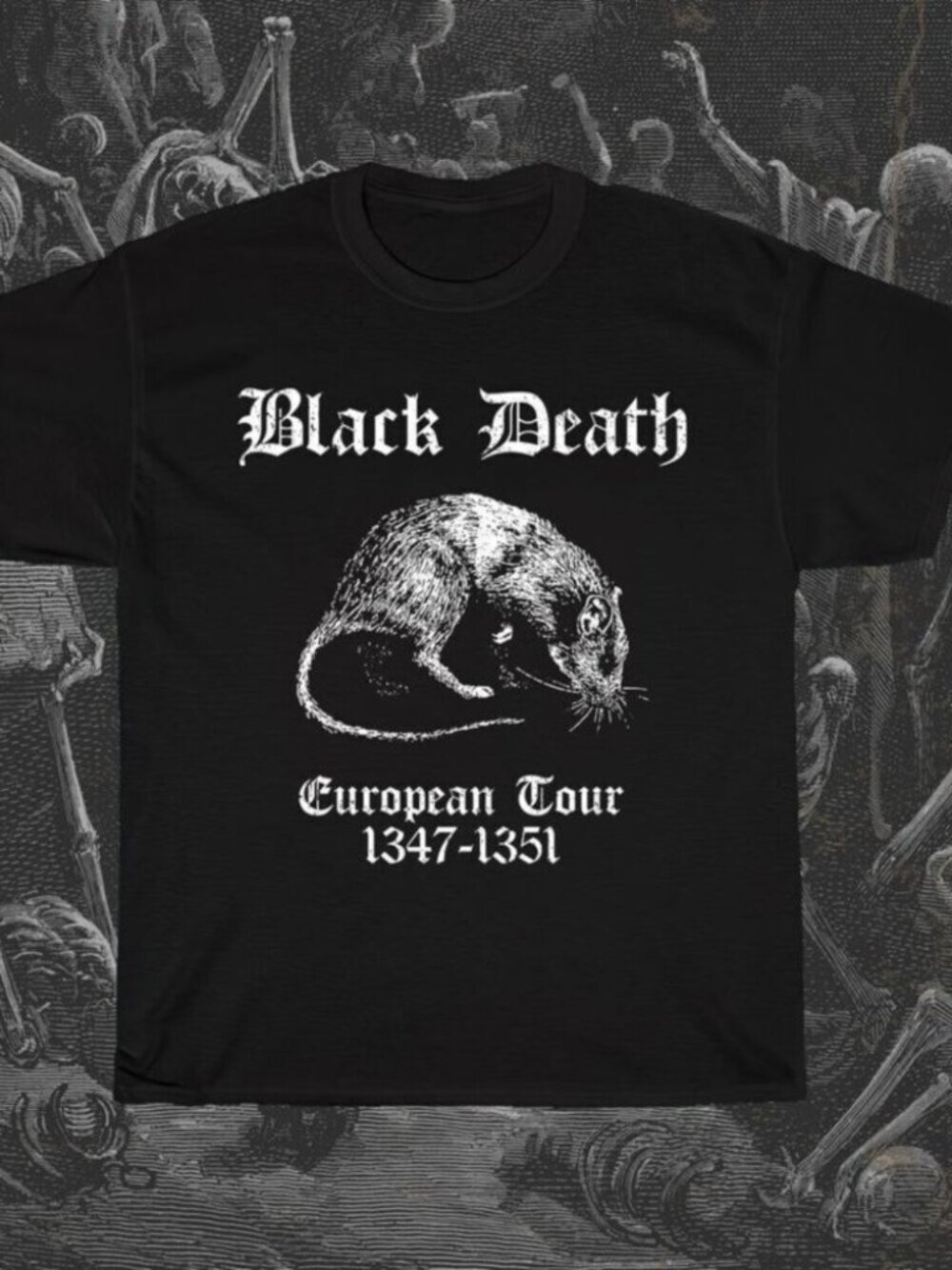 Black Death European Tour Metal Band Graphic Unisex T-Shirt